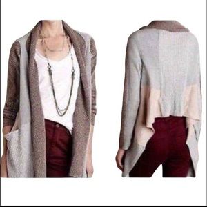 ANTHRO Sparrow Mixed Media Hi-Lo Open Jacket EUC S